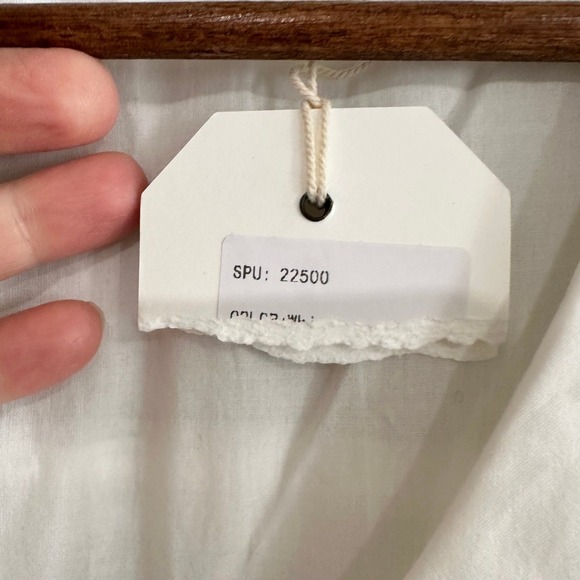 Simple Retro Fiona V Neck White Cotton Eyelet Lace Sailor Collar Midi Dress NWT - Picture 8 of 13